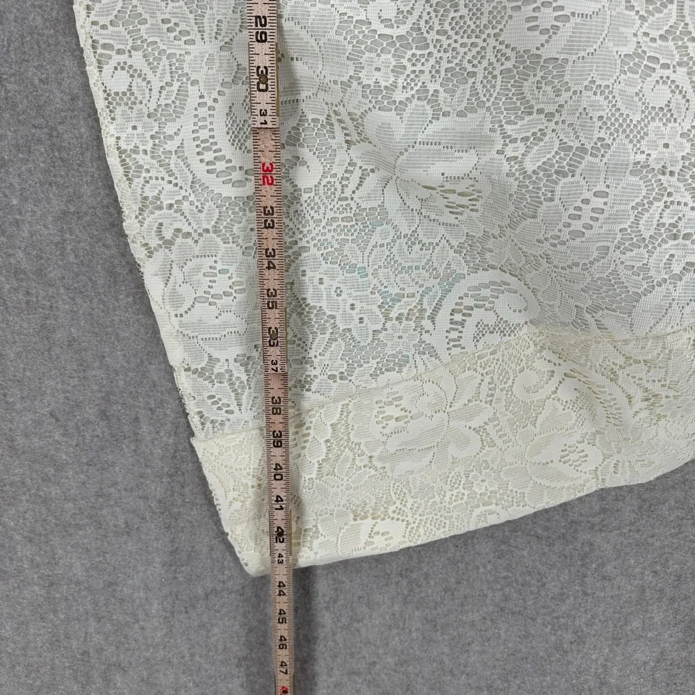 Lot of 2 Vintage Floral Lace Balloon Valances Cream Ivory Rod Pocket‎